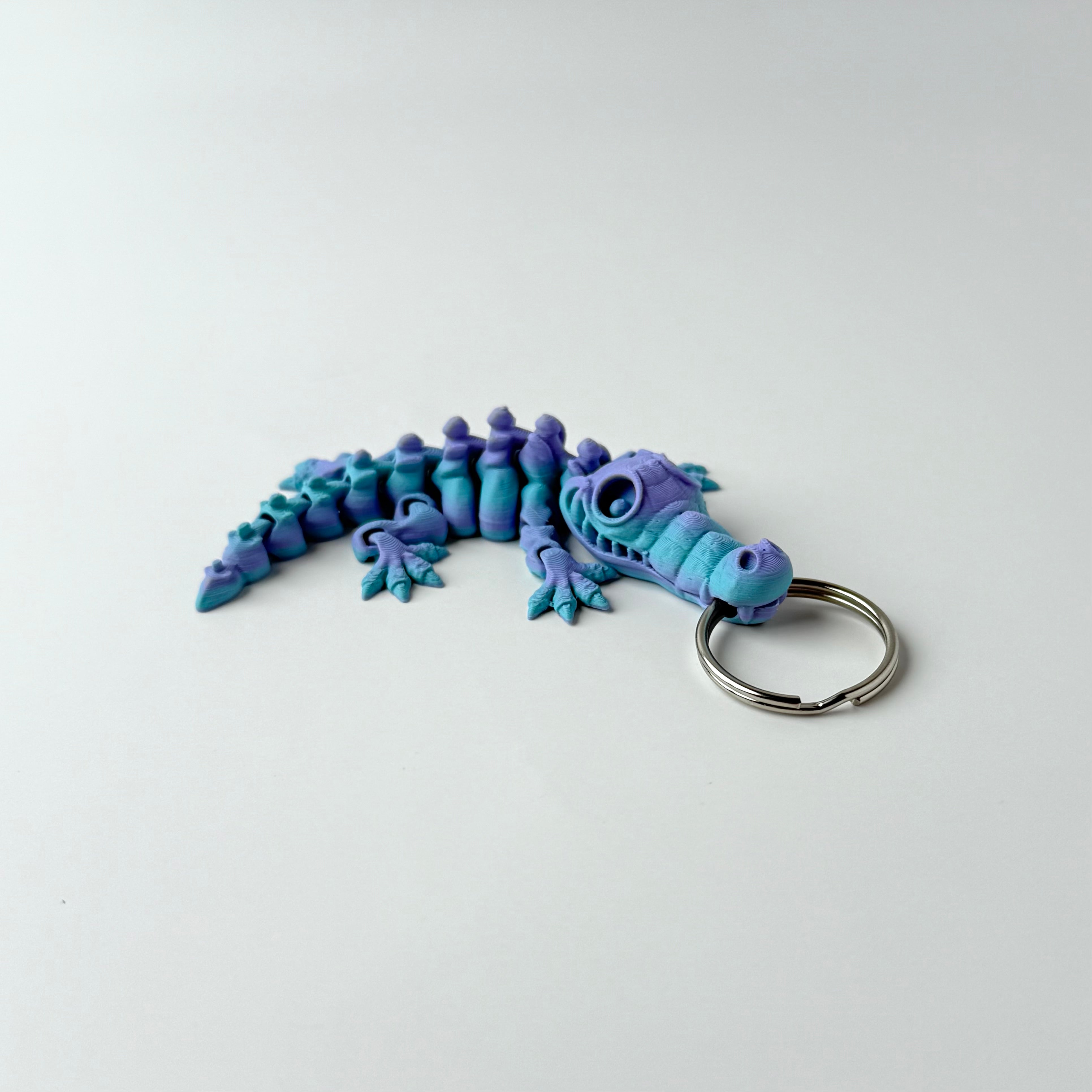 Mini skeleton crocodile keychain